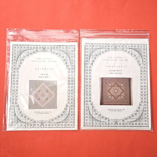 2 JEAN HILTON NEEDLEPOINT SG LOT: FIBERS IN ONE COLOR, SIXTH IN WOODSIDE SER  BM0