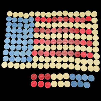 178 VINTAGE CLAY POKER CHIPS HORSE RACING / JOCKEY EMBOSSED: RED, WHITE, BLUE5