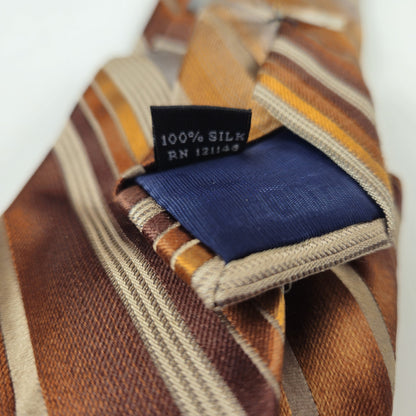 PREOWNED JOSEPH ABBOUD MEN'S SILK TIE NECKTIE:  BROWN STRIPED OMBRE1