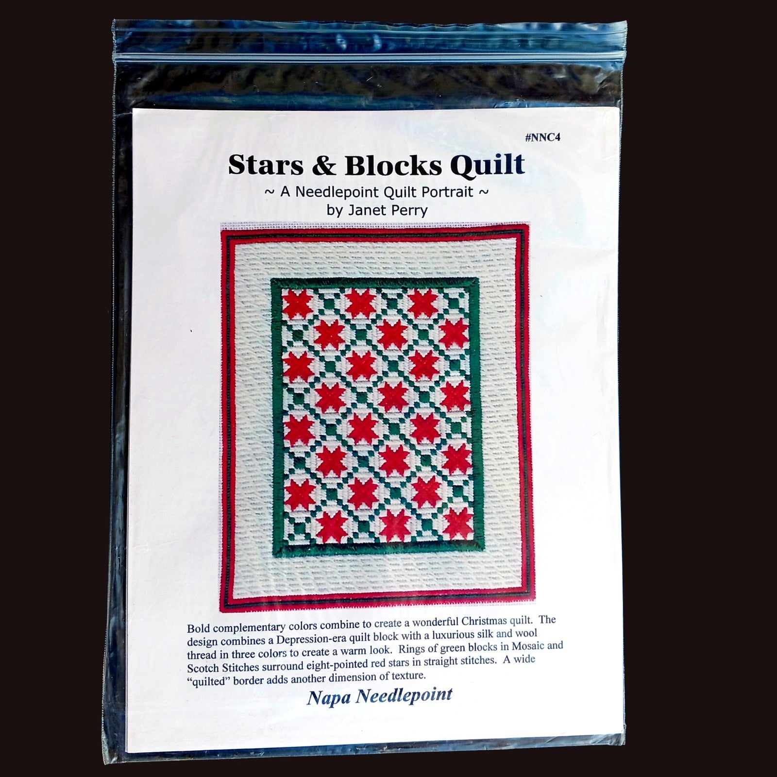 JANET PERRY STITCH GUIDE:  CHRISTMAS STARS & BLOCKS QUILT PORTRAIT  BM1