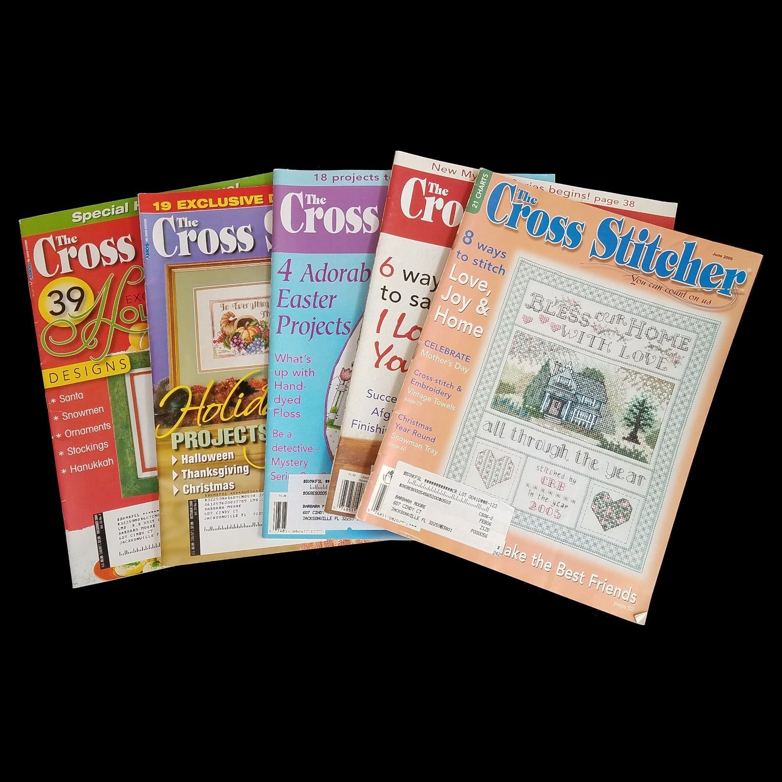 5 CROSS STITCHER MAGAZINE LOT:  HOLIDAY, SEASONAL, SAMPLER   BM0