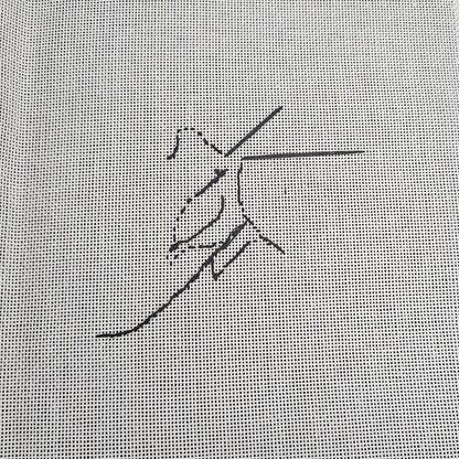 BERNICE JANOFSKY NEEDLEPOINT CANVAS, SG AND THREADS:  THE SILVER ELEPHANT     BM3