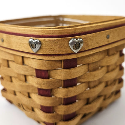 2002 LONGABERGER SMALL SWEETEST GIFT SWEETHEART BASKET SET:  RING BOX6