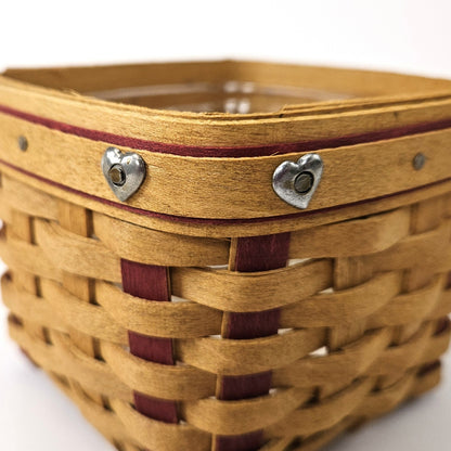 2002 LONGABERGER SMALL SWEETEST GIFT SWEETHEART BASKET SET:  RING BOX5
