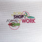 RUTH SCHMUFF HP NEEDLEPOINT CANVAS:  BORN TO SHOP FORCED TO WORK  BM0