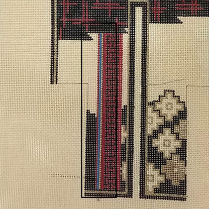 JUELL DESIGNS HP NEEDLEPOINT CANVAS:  ORIENTAL ASIAN THEME KIMONO  BM3