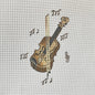 NEEDLEPOINT CANVAS:  VIOLIN MUSIC: JOURNAL BOOK COVER, PILLOW INSERT     BM0