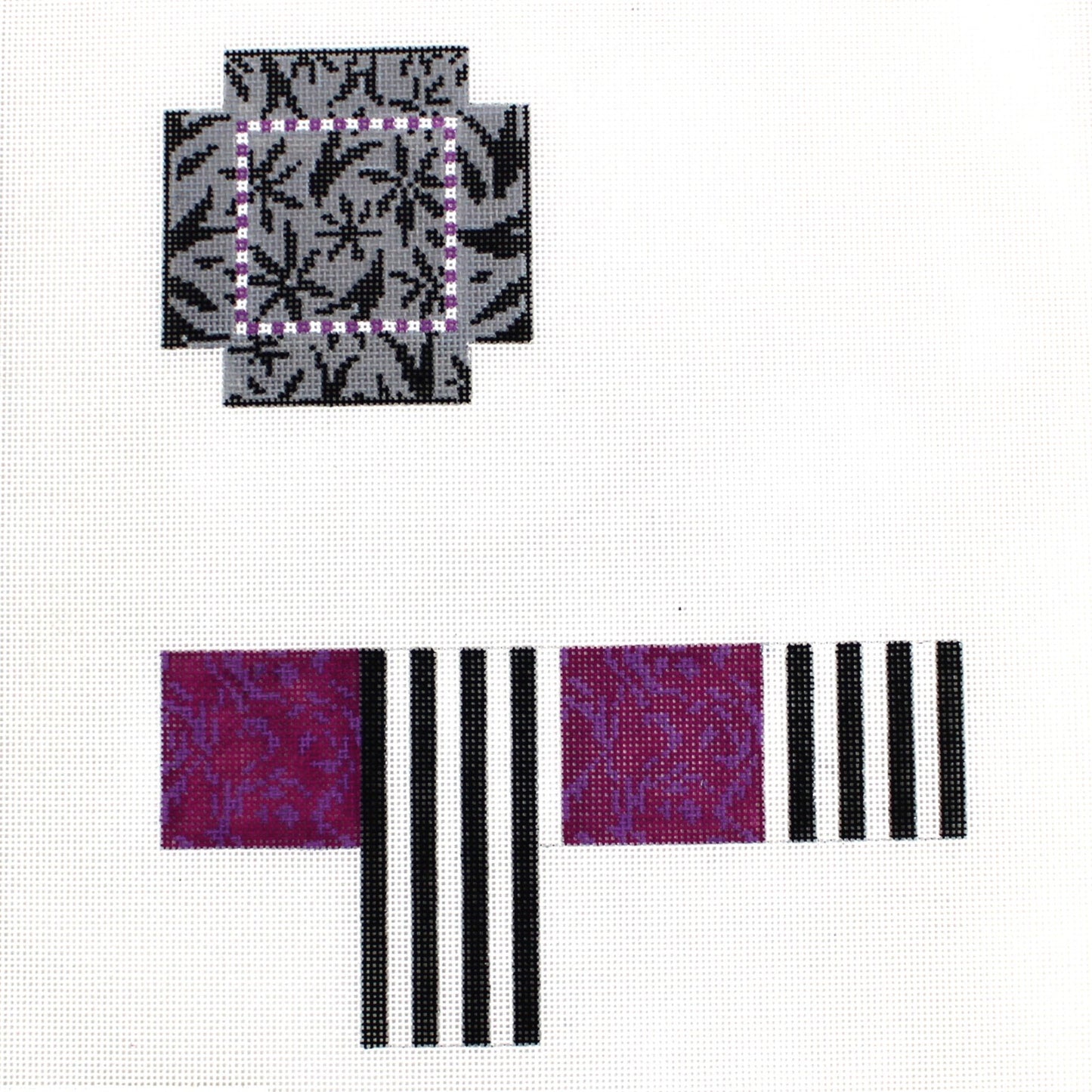RUTH SCHMUFF HAND PAINTED NEEDLEPOINT CANVAS: 1341   3D GIFT BOX     BM0