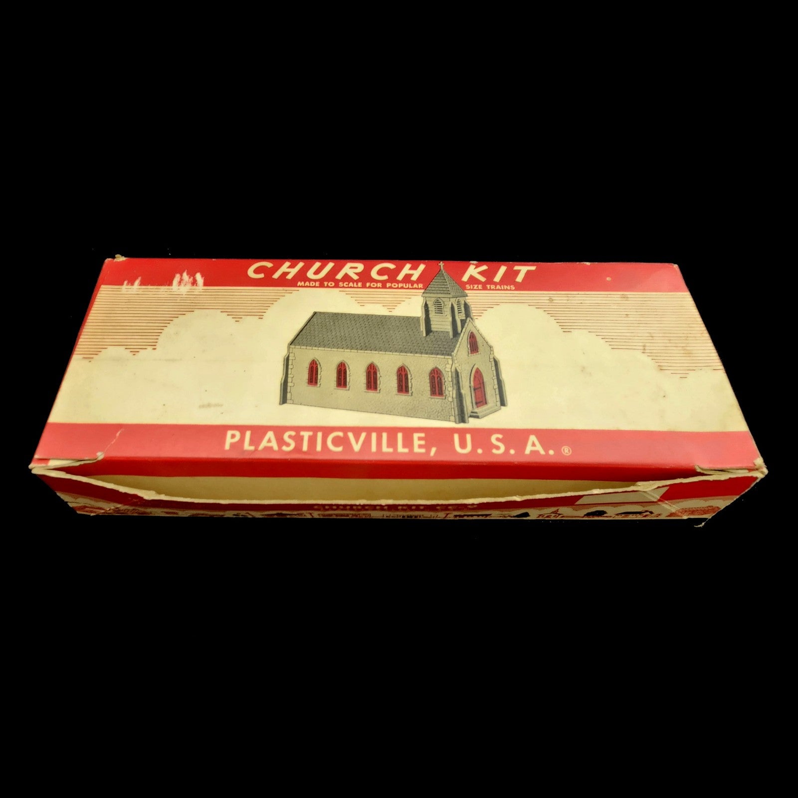 VINTAGE PLASTICVILLE CC-9 CHURCH KIT COMPLETE IN ORIGINAL BOX     LF8