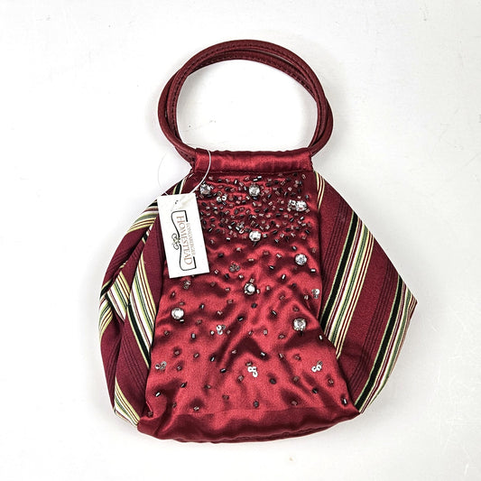 LONGABERGER HOMESTEAD BEADED PURSE:  HOLIDAY STRIPE / HOLIDAY BOTANICAL NEW0