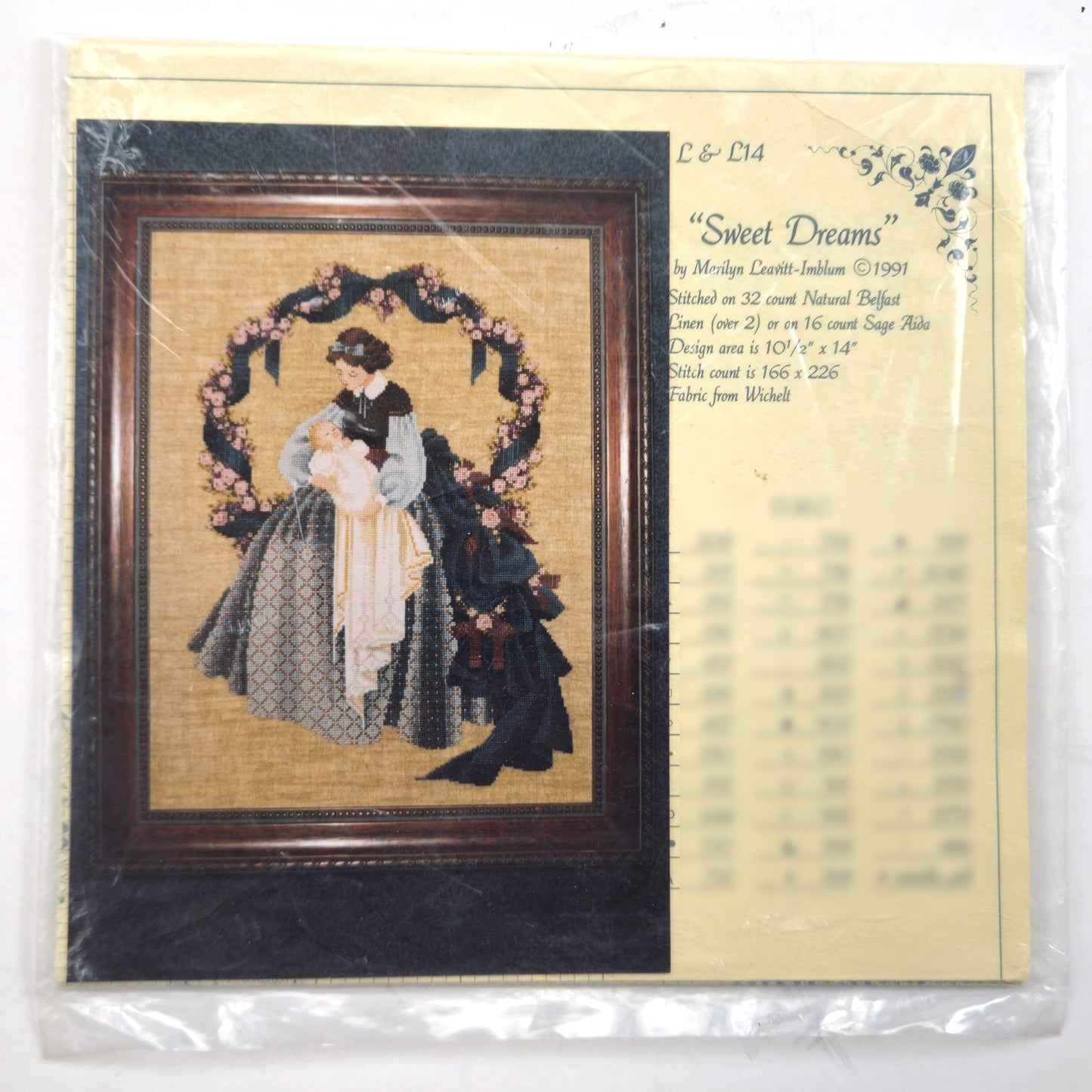 1991 LAVENDER & LACE VICTORIAN CROSS STITCH CHART:  SWEET DREAMS   LF1