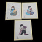 3 TS DESIGNS HP NEEDLEPOINT CANVAS LOT:  HARLEQUIN PIERROT CLOWN    BM0