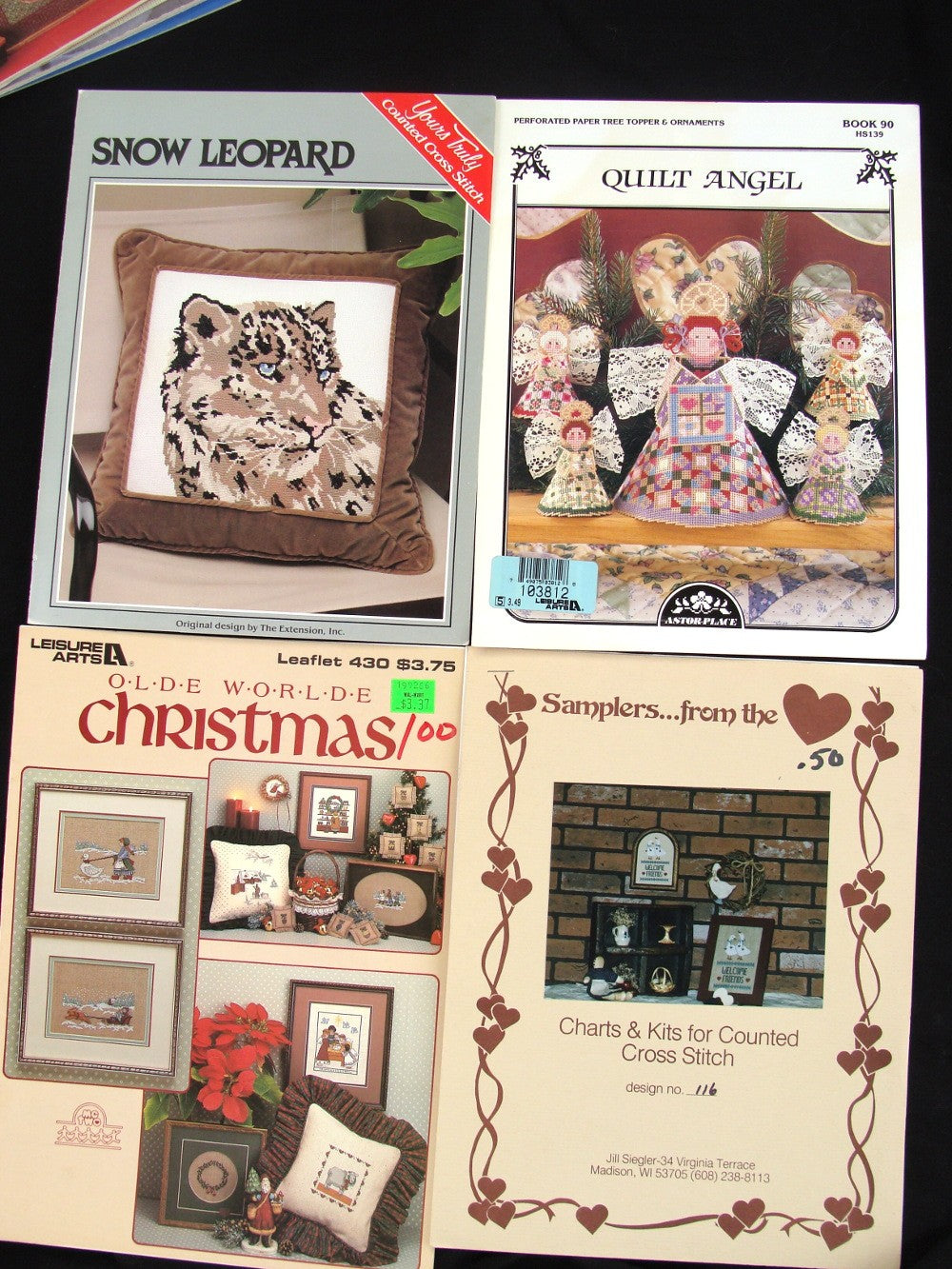 12 CROSS STITCH CHART LOT:  COUNTRY, FLORAL, SCOTTIE, CHRISTMAS THEME     BM2