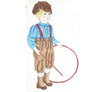 HAND PAINTED NEEDLEPOINT CANVAS:  DAVY YOUNG BOY HOOP ROLLING  BM0