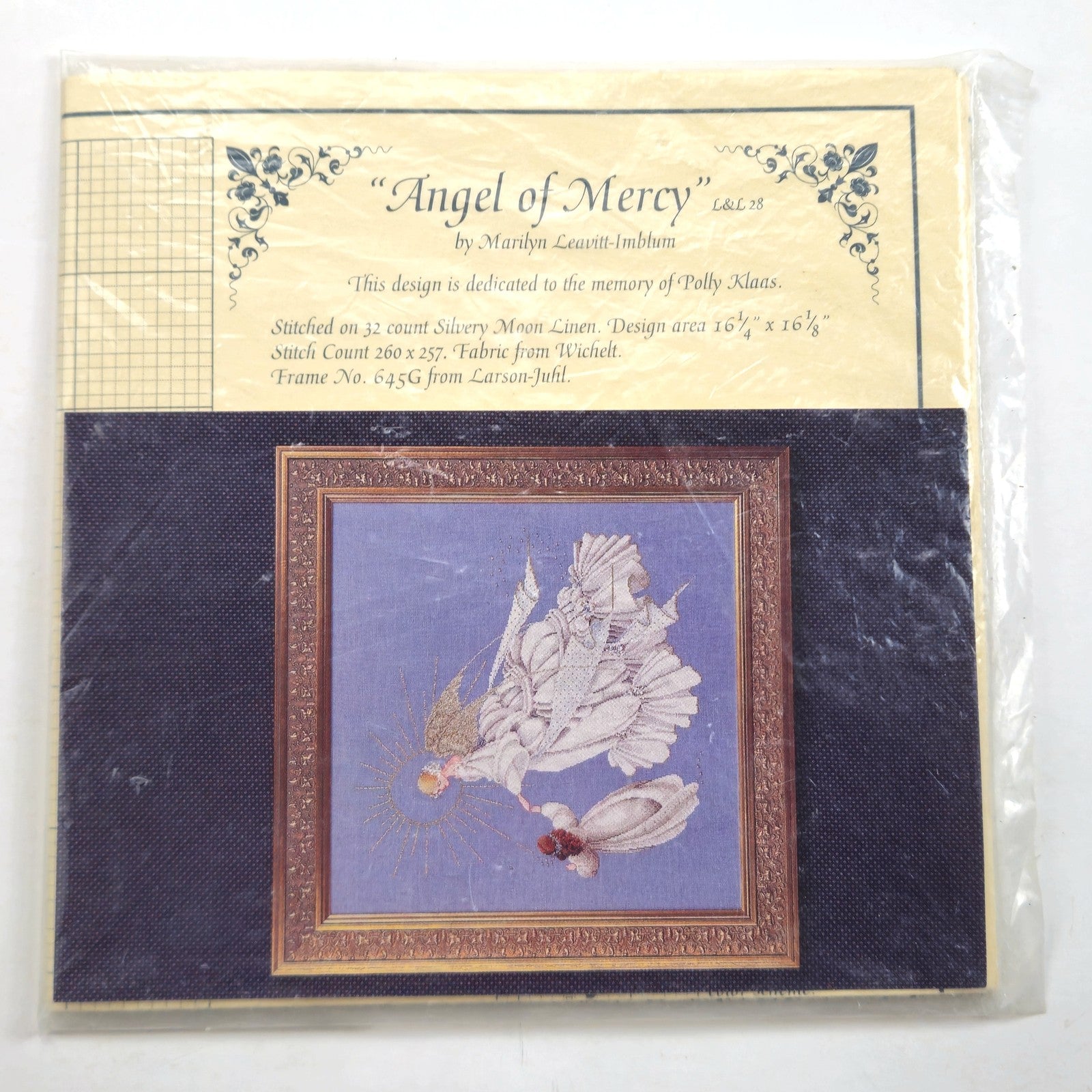 LAVENDER & LACE VICTORIAN CROSS STITCH CHART:  ANGEL OF MERCY   LF1