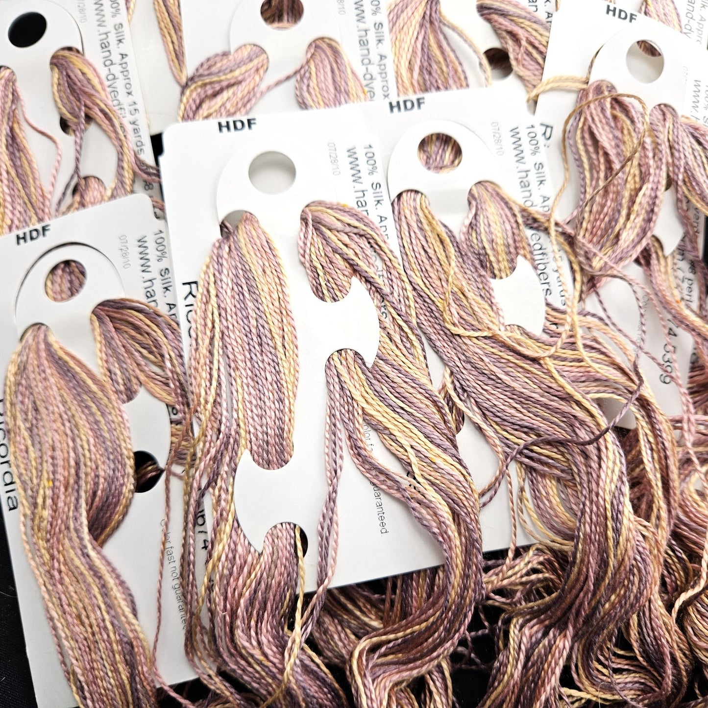 WHOLESALE 24 SK HAND DYED #8 PEARL SILK THREADS FLOSS LOT VARIEGATED COLORS   BM2
