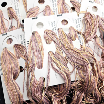 WHOLESALE 24 SK HAND DYED #8 PEARL SILK THREADS FLOSS LOT VARIEGATED COLORS   BM2