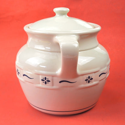 RETIRED LONGABERGER POTTERY:  WOVEN TRADITIONS COOKIE JAR BLUE    JG1