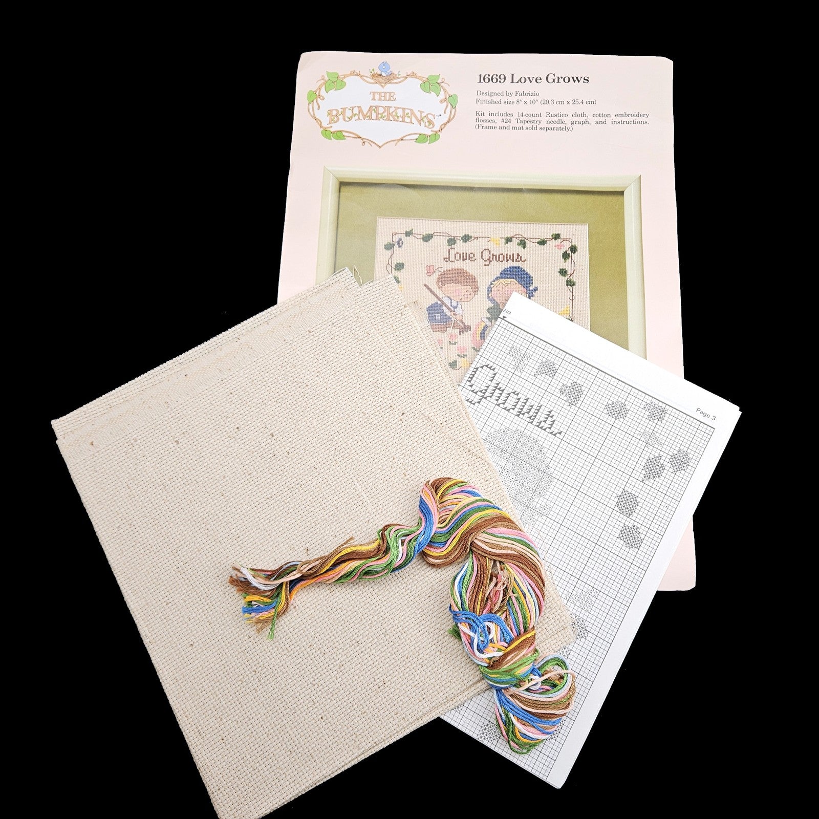 THE CREATIVE CIRCLE COUNTED CROSS STITCH KIT:  THE BUMPKINS LOVE GROWS       LF2