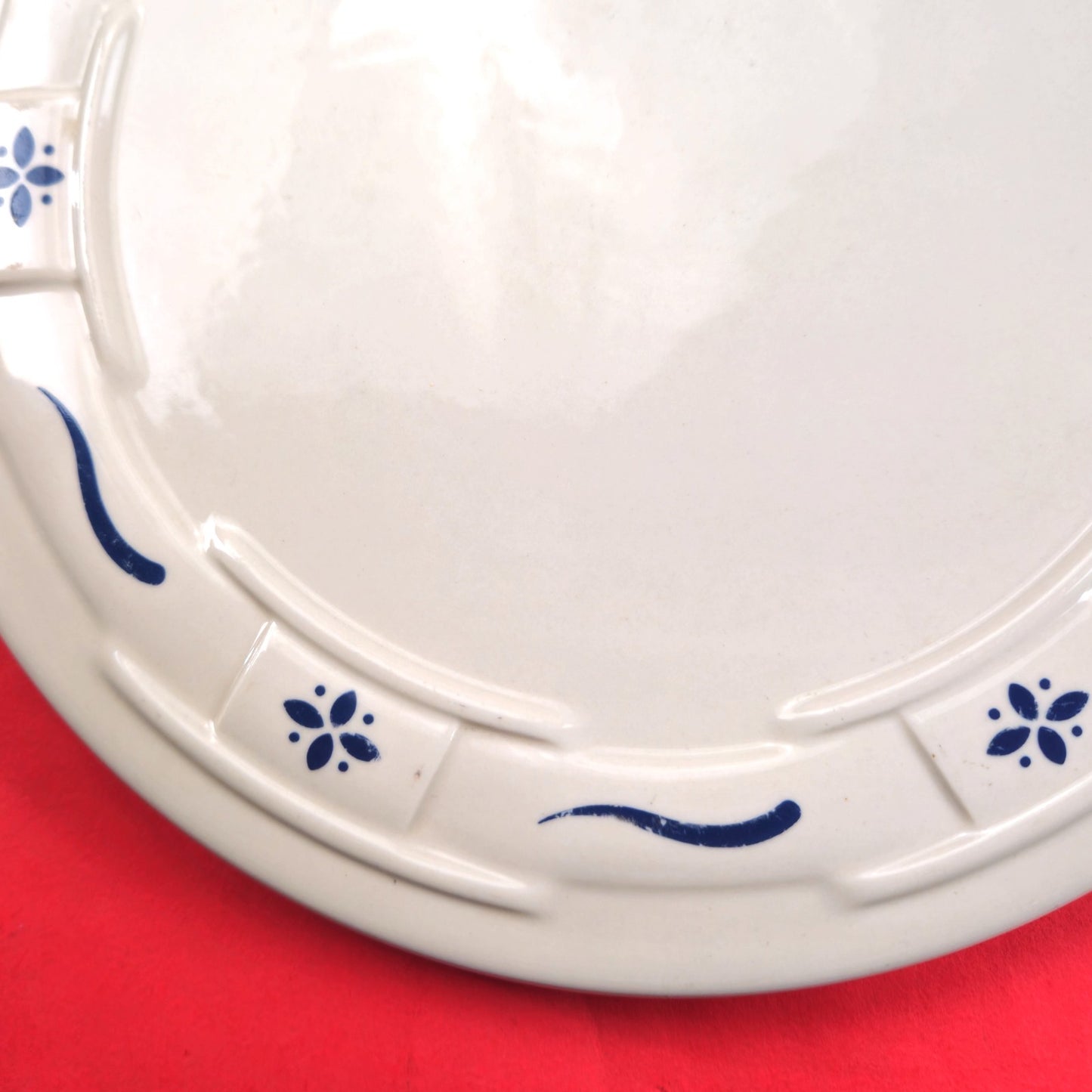 RETIRED LONGABERGER POTTERY:  TRIVET WOVEN TRADITIONS BLUE3