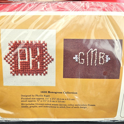 THE CREATIVE CIRCLE COUNTED CROSS STITCH KIT: MONOGRAM  LF0
