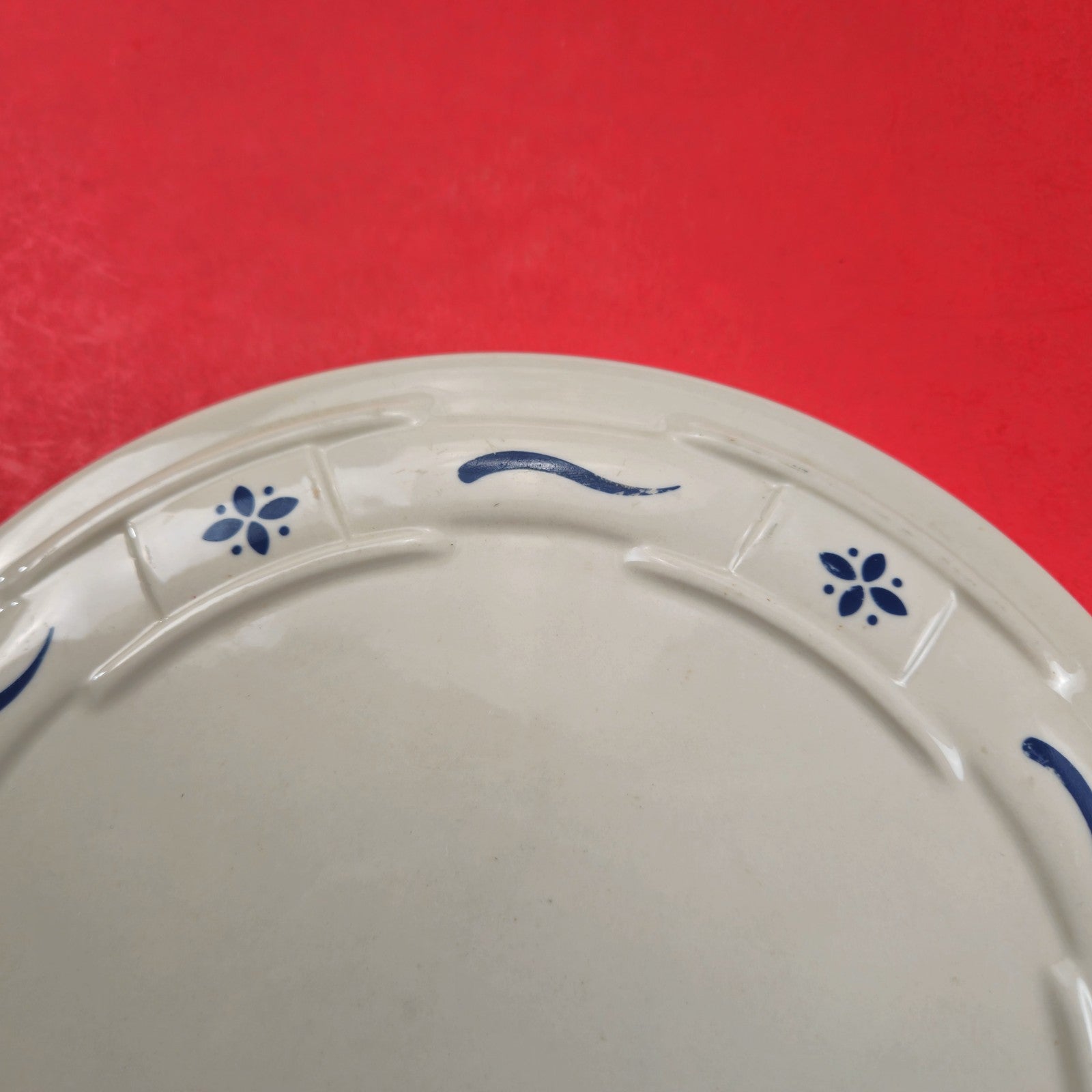 RETIRED LONGABERGER POTTERY:  TRIVET WOVEN TRADITIONS BLUE2