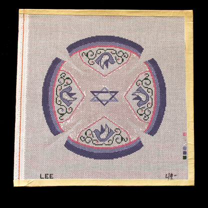 LEE NEEDLE ARTS NEEDLEPOINT CANVAS:  LAVENDER YARMULKE      BM1