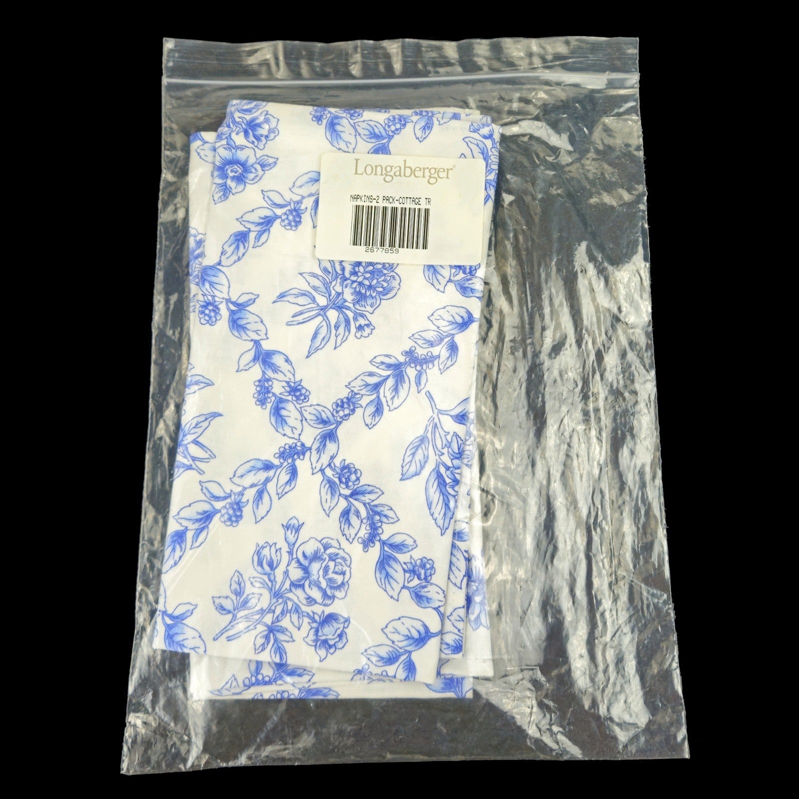 LONGABERGER FABRIC 2 PC NAPKIN SET:  COTTAGE TRELLIS0