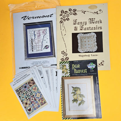 CROSS STITCH CHART, KIT & THREADS STITCH GUIDE GOODY LOT: MOSEY N ME ETC   BM1