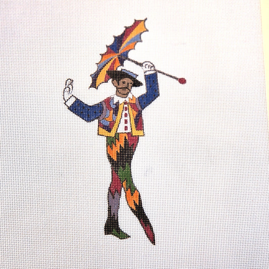 BOOTS BAILEY NEEDLEPOINT CANVAS:  COLORFUL CIRCUS TIGHTROPE WALKER      BM0