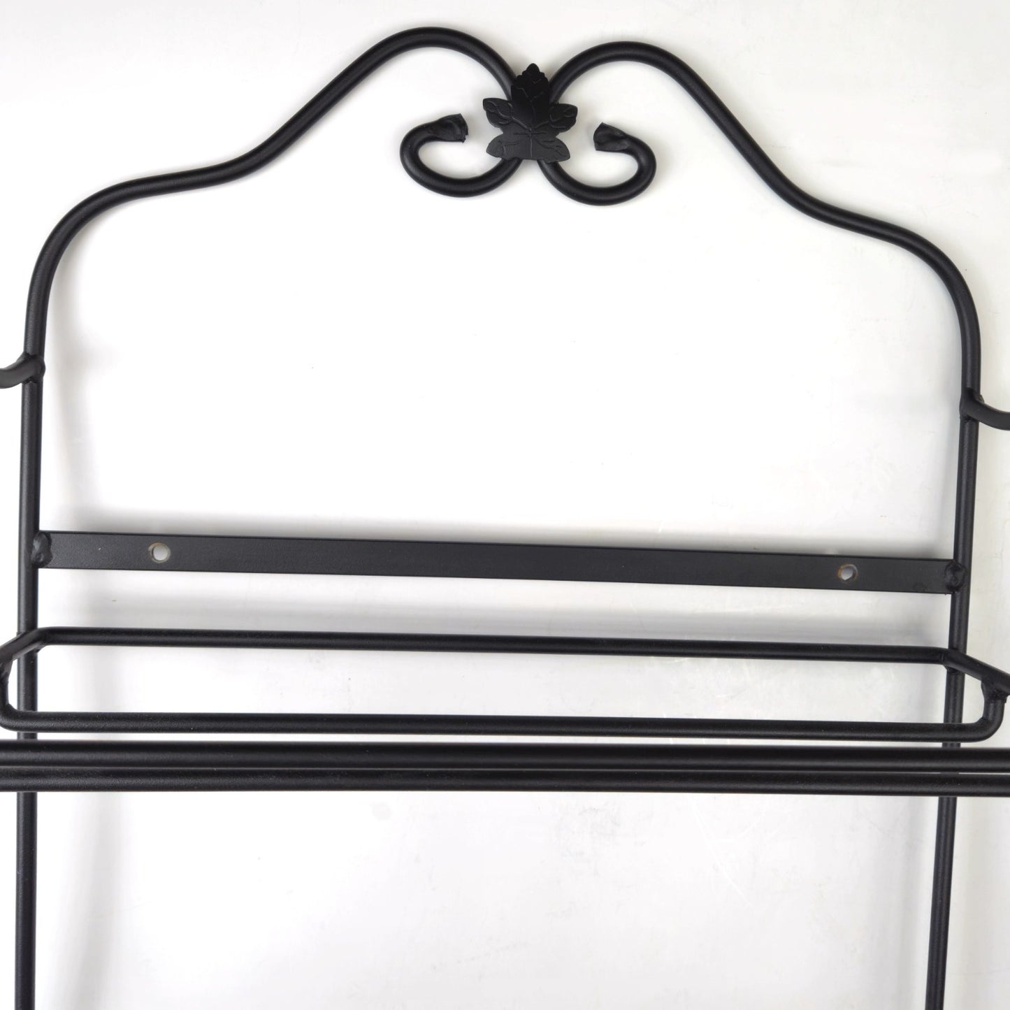 LONGABERGER WROUGHT IRON ENVELOPE WALL RACK 2 RICH BROWN WOOD SHELF1