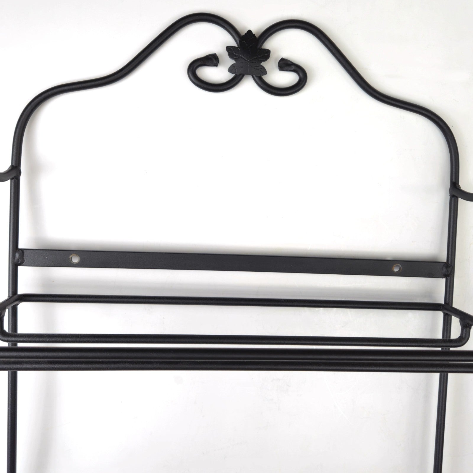 LONGABERGER WROUGHT IRON ENVELOPE WALL RACK 2 RICH BROWN WOOD SHELF1