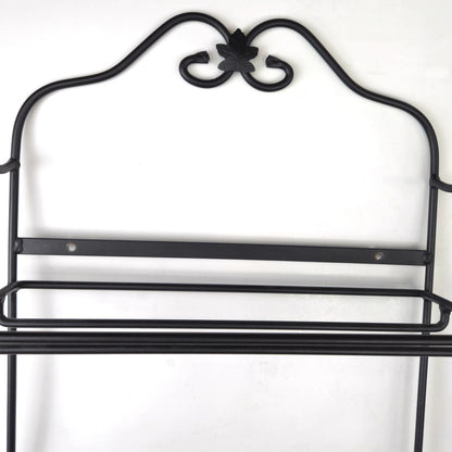 LONGABERGER WROUGHT IRON ENVELOPE WALL RACK 2 RICH BROWN WOOD SHELF1