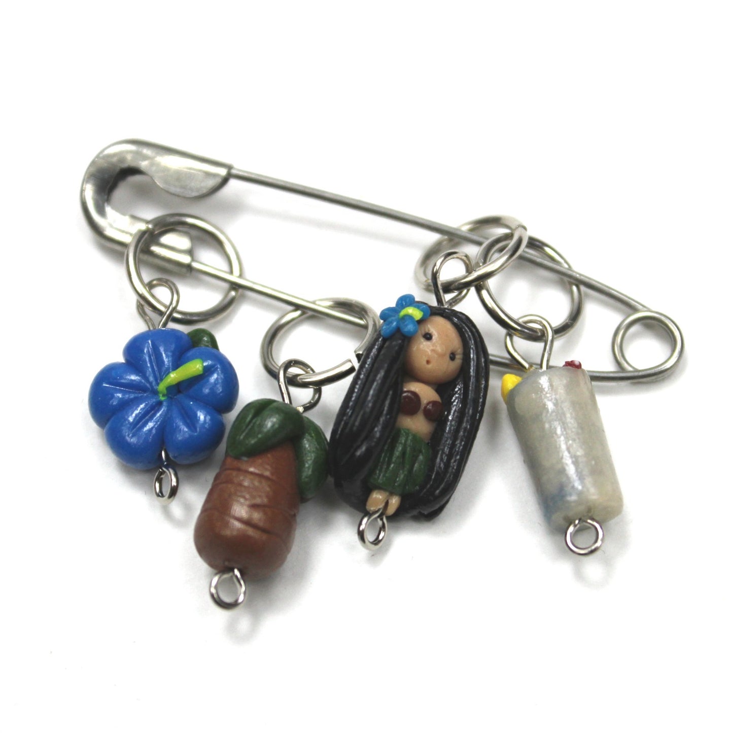 11 UNIQUE KNITTING / CROCHET STITCH MARKERS LOT: HAWAIIAN THEME    KT2