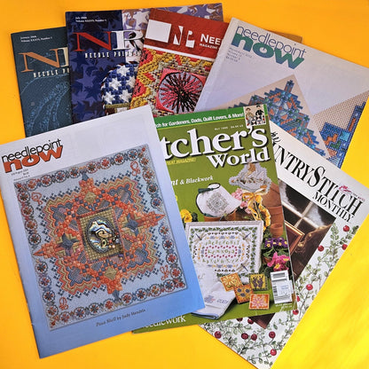 7 NEEDLEPOINT CROSS STITCH MAGAZINE LOT:  NEEDLEPOINT NOW, NEEDLE POINTERS +  BM0