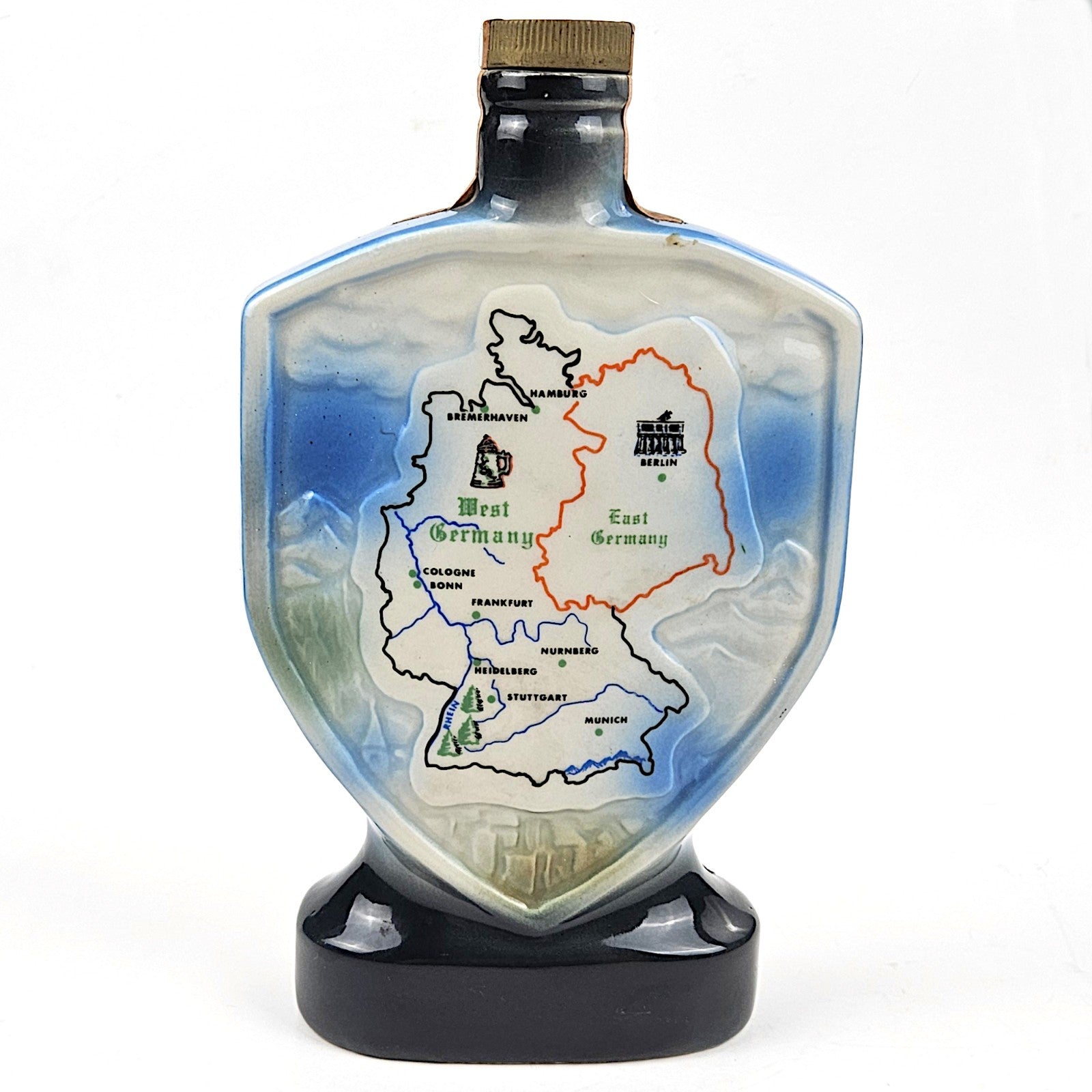 VINTAGE 1970 JIM BEAM WHISKEY DECANTER:  GERMANY EMPTY5
