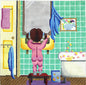 DANAE HAND PAINTED NEEDLEPOINT CANVAS:  BATHTIME BABY    BM0