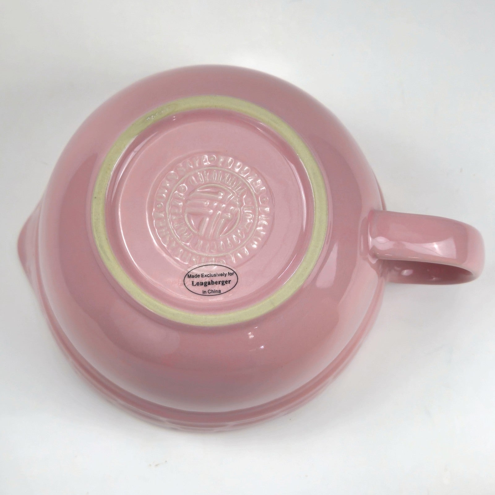 LONGABERGER POTTERY:  WOVEN TRADITIONS MEASURING CUP 24 OZ / 3 CUP PINK  NIB3
