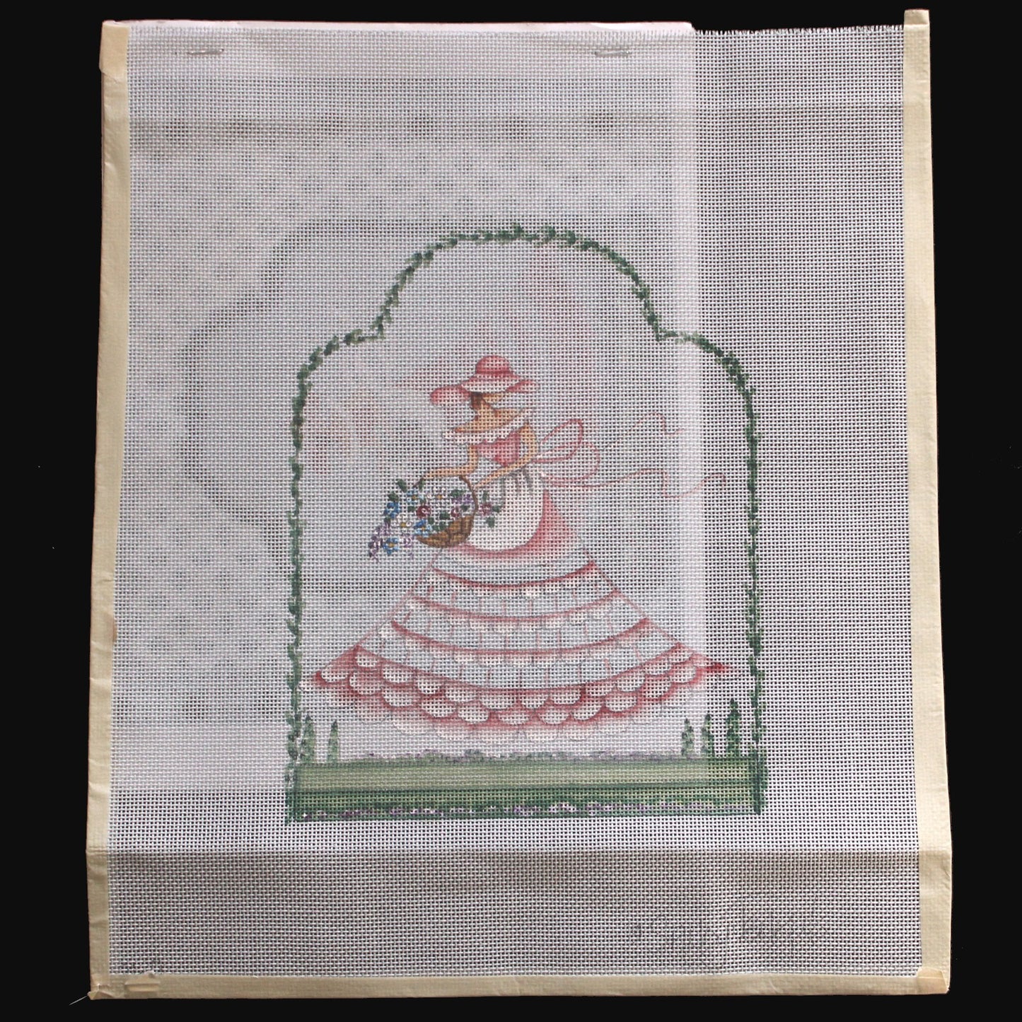 SANDY JENKINS HAND PAINTED NEEDLEPOINT CANVAS W/ SG:  SOUTHERN BELLE   BM1