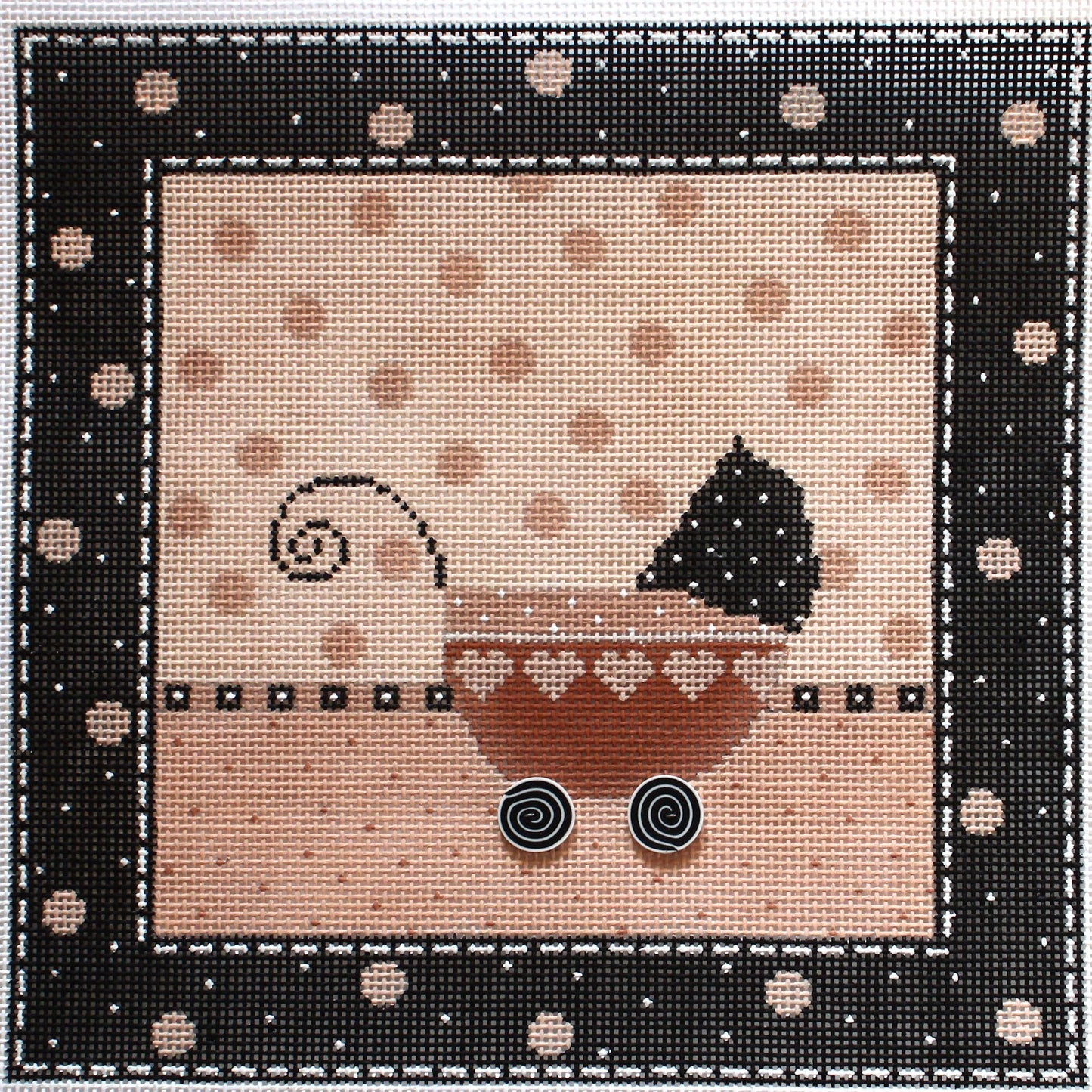 MINDY HAND PAINTED NEEDLEPOINT CANVAS:  BABY CARRIAGE   BM0