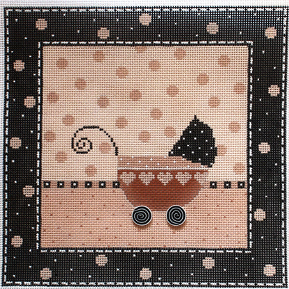 MINDY HAND PAINTED NEEDLEPOINT CANVAS:  BABY CARRIAGE   BM0
