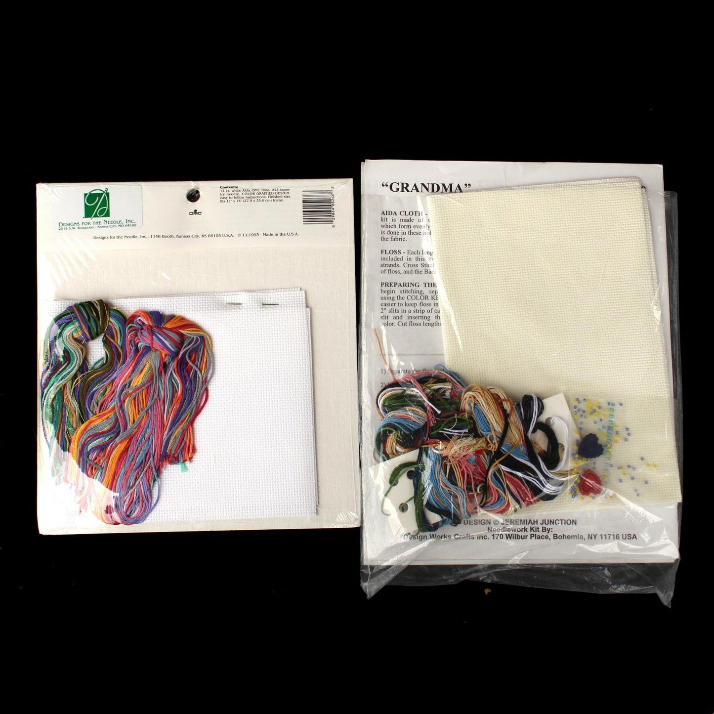 3 COUNTED CROSS STITCH KIT LOT:  DANCING CHEF, GRANDMA, MICE STITCHING  BM2