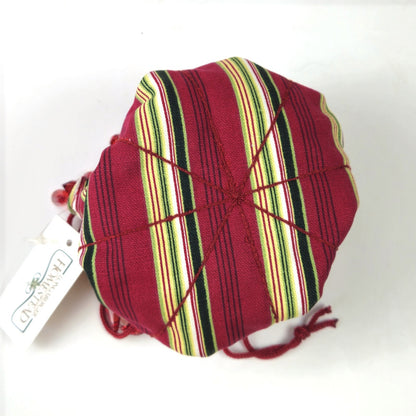 LONGABERGER HOMESTEAD BEADED JEWELRY POUCH:  HOLIDAY STRIPE   NEW1