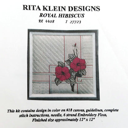 RITA KLEIN NEEDLEPOINT CANVAS KIT:  ROYAL HIBISCUS   BM1