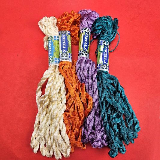 40 SK THREADNANNY EXCELLA SILKY SATIN EMBROIDERY THREADS FLOSS LOT: CREAM ++ BM0