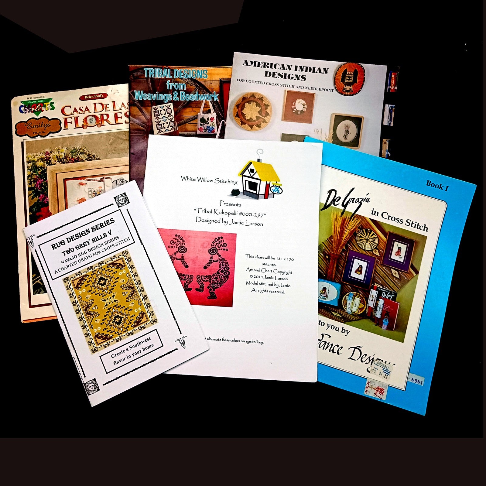 CROSS STITCH CHART LOT, 41 DESIGNS:  SOUTHWEST THEME DEGRAZIA, ETC    BM0