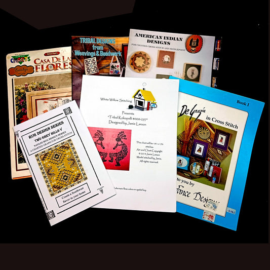 CROSS STITCH CHART LOT, 41 DESIGNS:  SOUTHWEST THEME DEGRAZIA, ETC    BM0