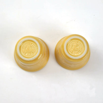 RETIRED LONGABERGER POTTERY:  BUTTERNUT 2 PK VOTIVE CANDLE HOLDERS2