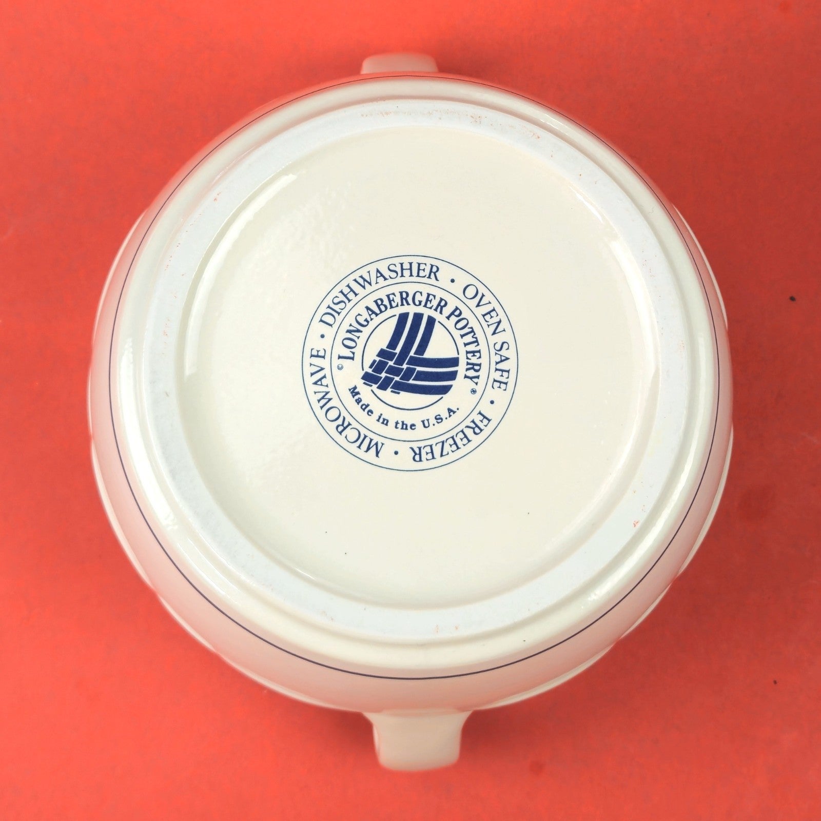 RETIRED LONGABERGER POTTERY:  WOVEN TRADITIONS COOKIE JAR BLUE    JG5