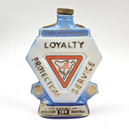 VINTAGE 1974 JIM BEAM WHISKEY DECANTER:  FRA FLEET RESERVE ASSOC 50 YRS EMPTY0